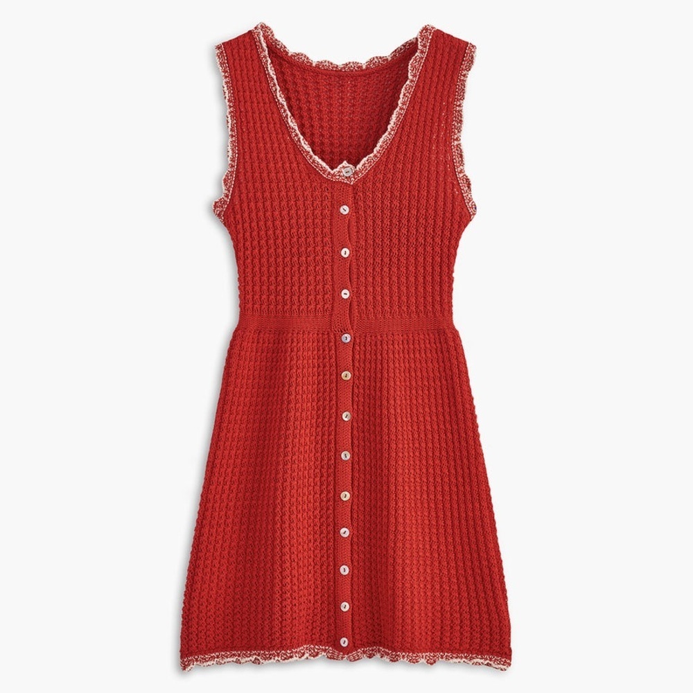 🆕 NWT Commense Red Sleeveless Knit Dress Size Medium - Picture 2 of 10